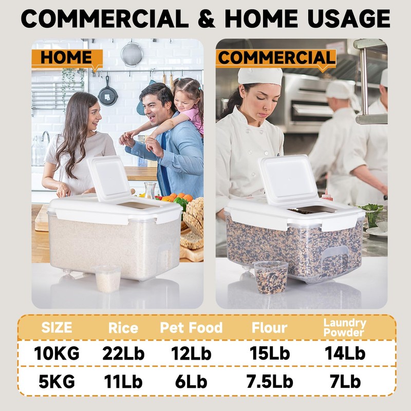 LivLab Mker 10 lbs Cereal Containers Storage - Airtight Flour