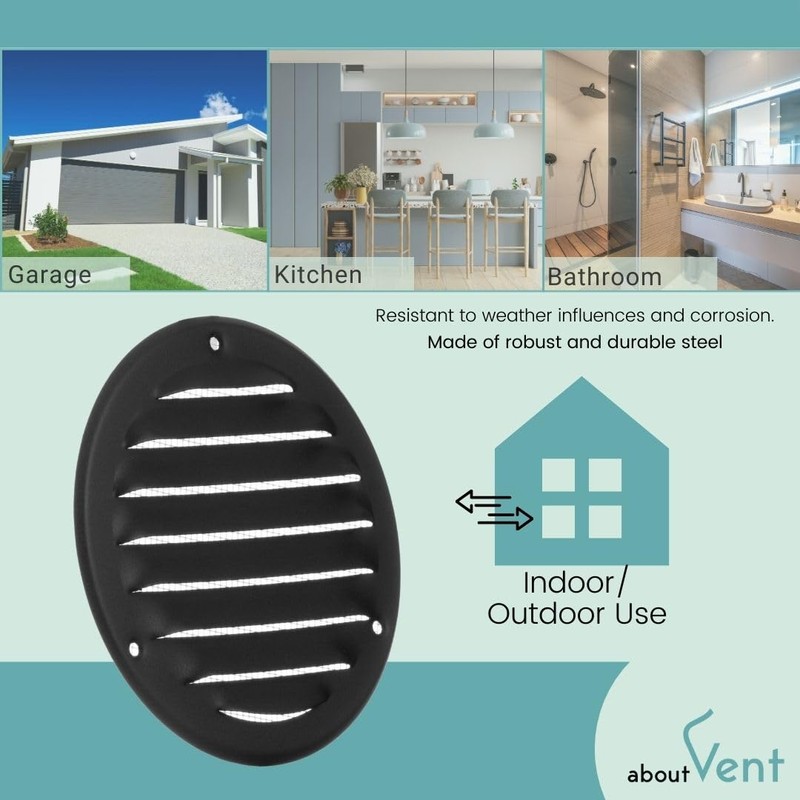 Ø 100mm / 4 inch Anthracite Metal Ventilation Grille with