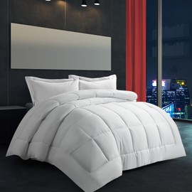 AMGUI California King Comforter Sets,Cal King Comforter Set with 2 Pillow Shams,Comforter Set California King,Cal King Comforter Sets Clearance Oversized,White