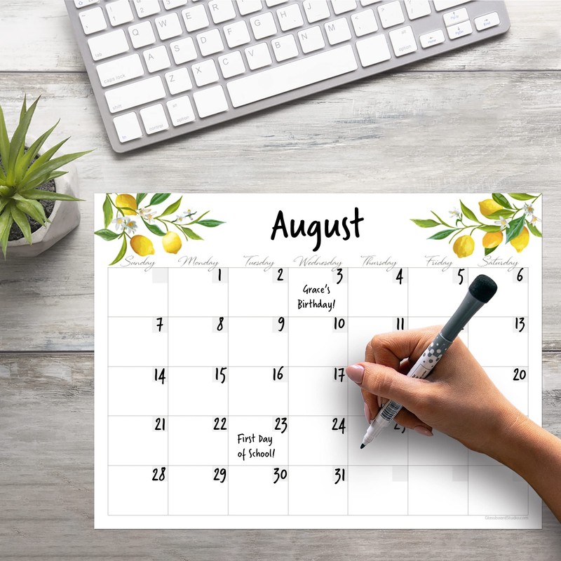 Dry Erase Monthly Calendar Planner Sticker Decal | Removable &