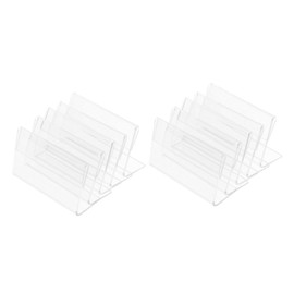 Operitacx 2 Sets Transparent Signage Retail Card Holder Stand Buffet Riser Sign Holder Business Card Holder Display Mini Chalkboard Signs Display Stand 20 Pieces x 2