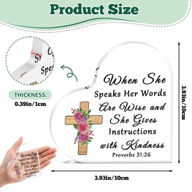 Religious Gifts for Women Inspirational Christian Acrylic Plaque Bible Verses Decor Spiritual Acrylic Plaque Decorative Sign Motivational Gift for Prayers Sister Mother Daughter Friends Goddaughter