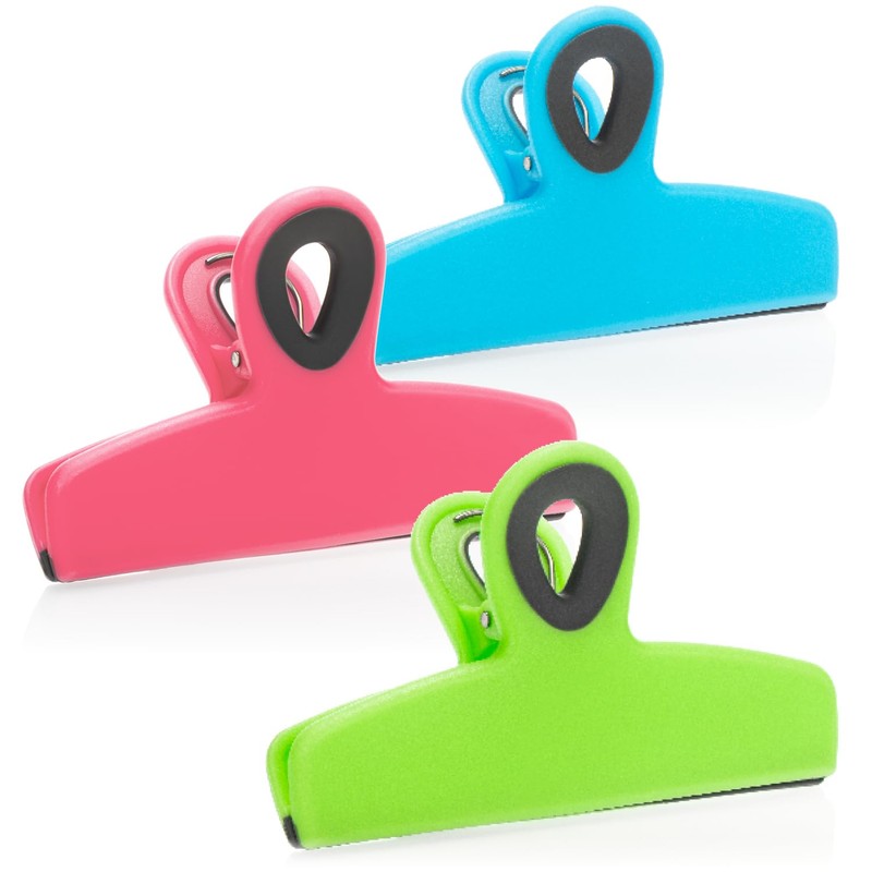 com-four® 6 x Sealing Clips for Bags - Wide Sealing