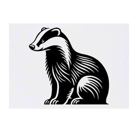 'Sitting Badger' Temporary Tattoo - Water Resistant, Skin-Safe, Non-Toxic Transfer (TO00083397)