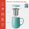 Sweese 20 OZ Porcelain Tea Mug with Infuser and Lid,