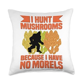 Morel Mushroom Kit Mushroom Hunting Foraging Grow Throw Pillow