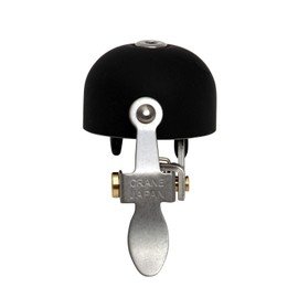 Crane Bike Bell E-Ne Bicycle Bell, Made in Japan for Road Bikes or Mountain Bikes, Fits All Handle Bar Sizes & Types (Matte Black Alloy)