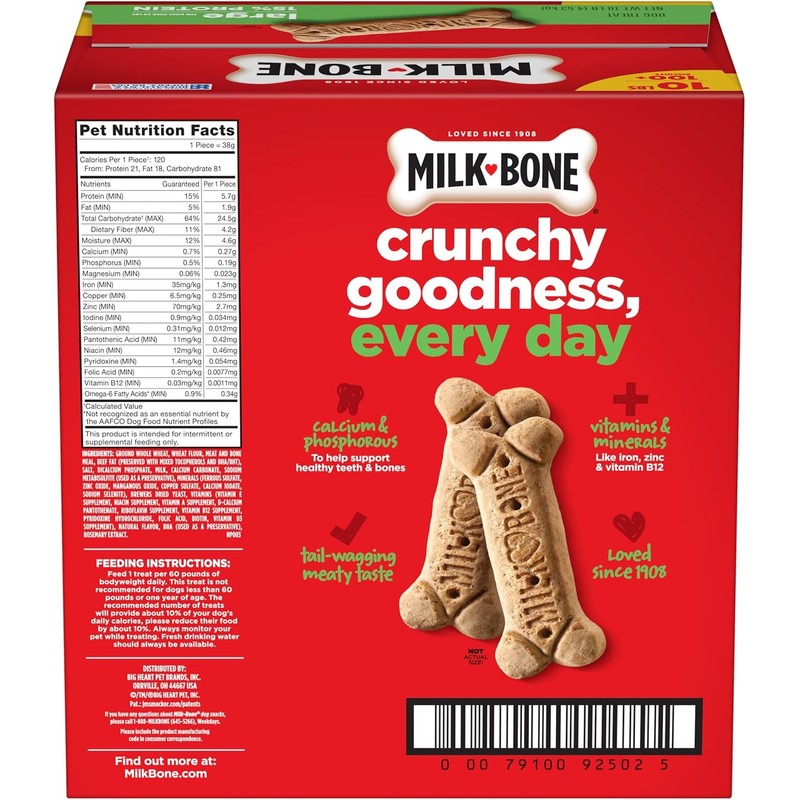 Milk-Bone Original Biscuits, Large Dog Treats, 10 Lb. Box