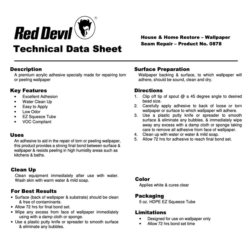 Red Devil 0878 Wallpaper Seam Repair, Wallpaper Adhesive, House &