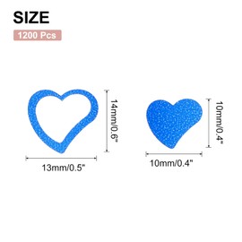 sourcing map 1200Pcs Heart Confetti Glitter Confetti Table Confetti Decor for Party Wedding Festival Decorations, 0.5x0.6Inch, 0.4x0.4Inch, Blue