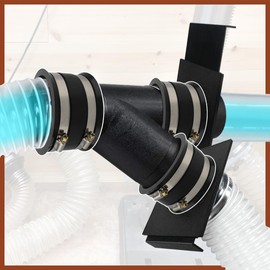 JIYIZO 2 Pcak 4 Inch Dust Collection Hose Control Flex Cuff with Steel Hose Clamps, Dust Hose Connector Coupler for Woodworking Dust Collection Fittings, Dust Collector Accessories Machinery