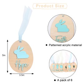 6Pcs Easter Bunny Wooden Boards - My First Easter Party Decorations,Spring Flower Bunny Sign Photo Prop,Happy Easter Milestone Board,Spring Rabbit Party Wood Cards