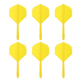 PATIKIL Integrated Dart Shaft and Flights, 6 Pack 2BA Lightweight Plastic Dart Flight Accessory Standard Shape, Yellow