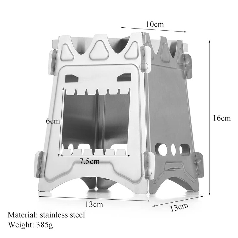 Portable Folding Wood Burning Camping Stove - Lightweight Backpacking Stove