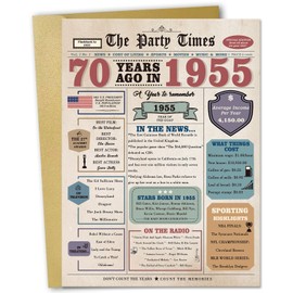 Zyulin Funny 70th Birthday Card Gifts for Women Men, Retro Gifts for 70 Year Old Woman Man,70th Birthday Decorations for Grandpa Grandma