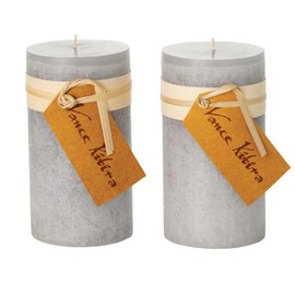 Sullivans Vance Kitira Pillar Candles Set of 2, 6-Inch Silver Candle Sets, Clean-Burning, Environmental-Friendly, Unscented, Hand-Poured Wax Candles, Home Décor (CT246DOVEKIT)
