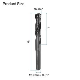 uxcell 2pcs 37/64" High-Speed Steel Drill Bits, M35 Cobalt Twist Drill Bit Jobber Drill Bit with Round Straight Shank for Hardened Metal, Steel, Aluminum, Plastic, Wood