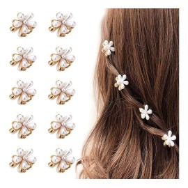 TO 10 Clips De Garra Pelo Con Perlas Pequeñas Diseño De Flores