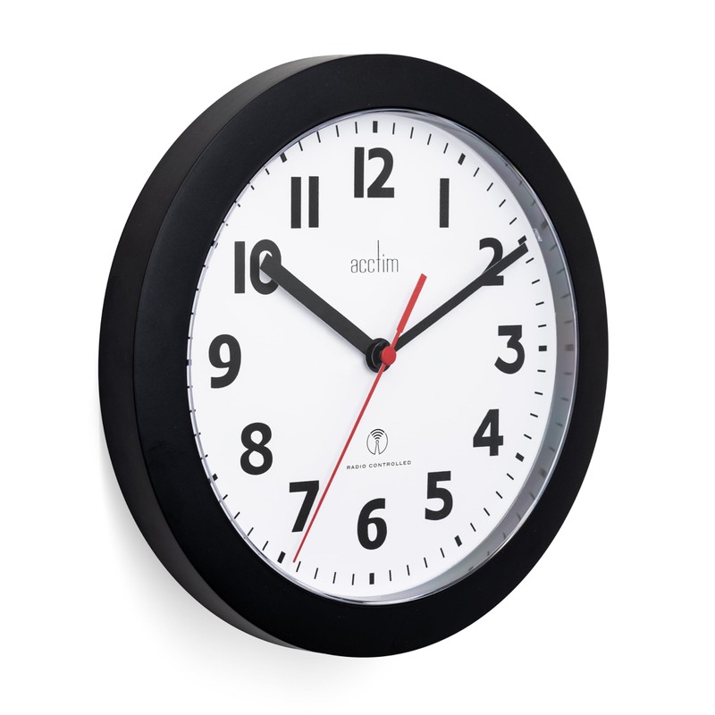 Acctim 74313 Parona, Black Radio Controlled Wall Clock