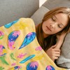 MIEPOS Flip-Flop Summer Fun Throw Blanket,60x80in,Soft,Lightweight Flannel,Palm Leaves Tropical Flower