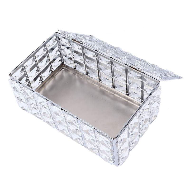 Crystal Tissue Dispenser Elegant Crystal Napkin Holder Decorative Facial Tissue