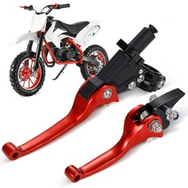 AnXin Motorcycle Brake Clutch Lever CNC Folding Brake Lever Universal for 22 mm Handlebar 50cc 110cc 125cc 150cc Pit Dirt Bike Dirt Bike (Red)
