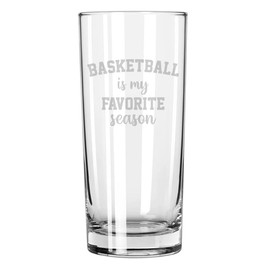 15 oz Tall Beverage Drinking Glass Highball Tumbler Gift Basketball Is My Favorite Season Basketball Mom