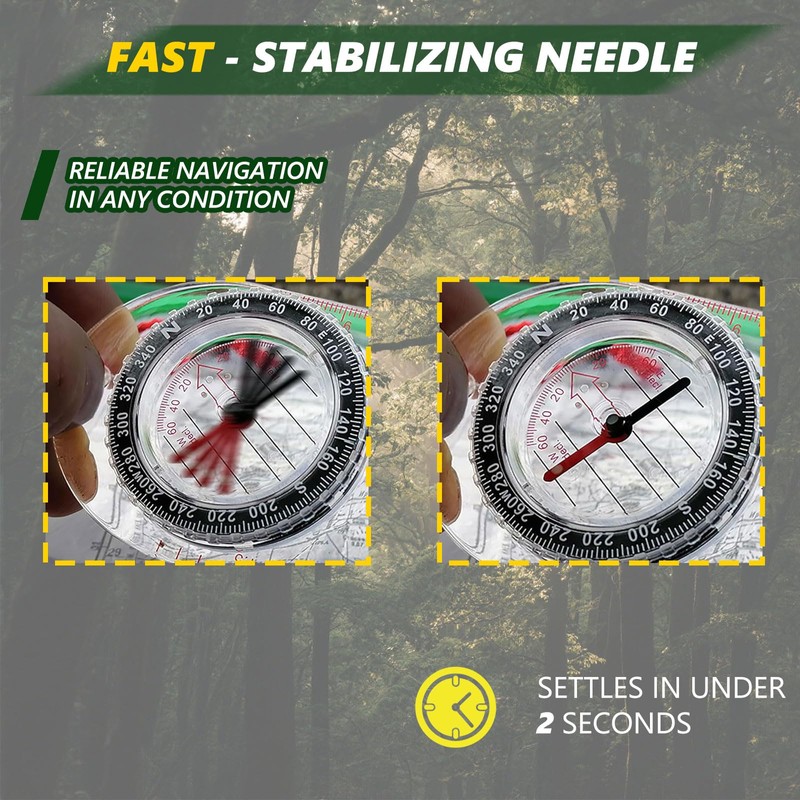 Clear Navigation Compass Orientation Compass for Scouts, Hiking and Survival