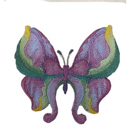 Custom and Unique Water Color Blooms and Butterflies [Watercolor Iris Butterfly] Embroidered Iron on/Sew Patch [5.3" * 4.85"] [Made in USA]