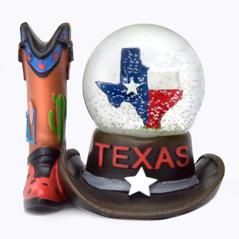 Texas Globo de nieve para sombrero y bota