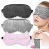 Keeshibao 3-Pack Silk Eye Masks for Sleep, Sleep Mask for