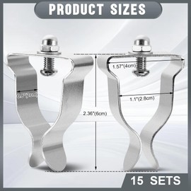 Tandefio 15 Sets Window Well Cover Clips Outside 2.36'' x 1.57'' x 0.8'' Basement Window Well Cover Hardware Kit Spring Clip Heavy Duty Egress for Basement Courtyard Exterior Window Well