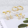 ALEXCRAFT Glitter Flower Stud Earrings Silver 925 Gold Set Small