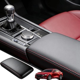 Funda para Reposabrazos de Piel Compatible con Mazda 3, Tapete para Reposabrazos de Piel para Mazda 3 2020-2025, Accesorios de Reposabrazos para Mazda 3 con Impermeable, Fácil Instalació
