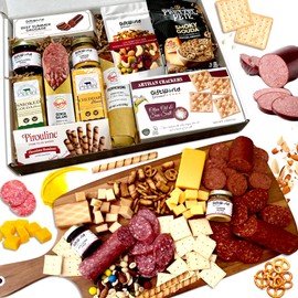 Deluxe Meat and Cheese Gift Basket – Gourmet Charcuterie Assortment & Snack Bundle