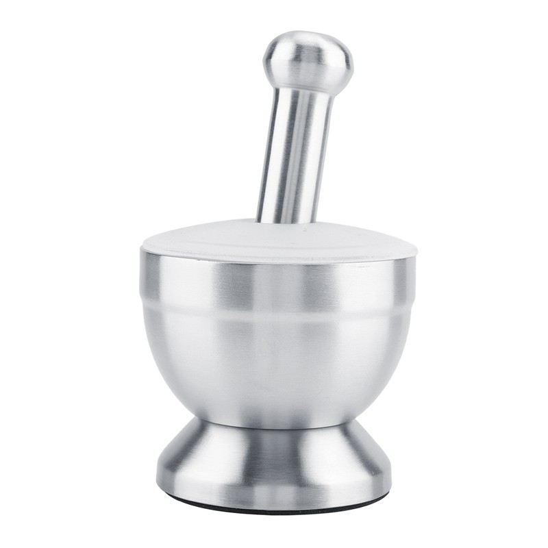 Stainless Steel Mortar Pestle Beans Garlic Spices Foodstuffs Grinder Kitchen