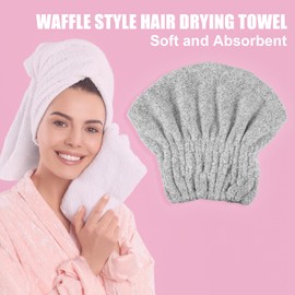 VOCOSTE Towel Cap, Hair Dry Towel, Super Absorbent, Quick Drying, Hair Towel, For Washing Face, Pool, Bath, For Drying Hair After Bathing, Fluffy, Charcoal Fiber, 1 Piece Light Gray