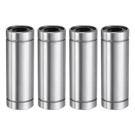 QUARKZMAN Pack of 4 LM10LUU Linear Bearings 10 mm Bore 19 mm OD 55 mm Length Linear Ball Bearings Double-Sided Rubberised Bearing Steel for CNC Machine 3D Printer Food Packaging Machine