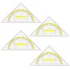 Set of 4 Small Set Squares with Flexible Handle Shatterproof