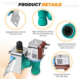 2026 Upgrade W10238100 WPW10238100 W10498992 Refrigerator Water Inlet Valve Fit for Whirlpool Kenmore Kitchen-Aid IKEA Refrigerator Replace AP6017532 IMV-8100 K-77473 W11451511 PS11750831 by Blutoget