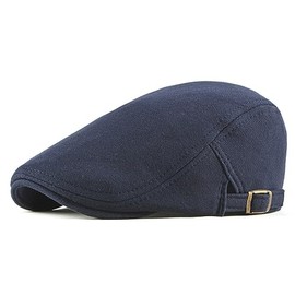 SDKZBFC Men's Cotton Flat Newsboy Driving Hat Cap,Vintage Hunting Cabbie Hat Adjustable Peaky Cap Beret Summer Hats for Men Navy blueA2