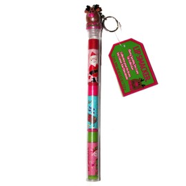 Lip Smacker (1) Merry Sparkly Trio Cane Lip Collection 4pc Flavored Lip Balm & Reindeer Topper Keychain Set - Simply Shortbread Cookie, Yummy Yule Log, Crafty Candy Cane Flavors - Holiday Edition