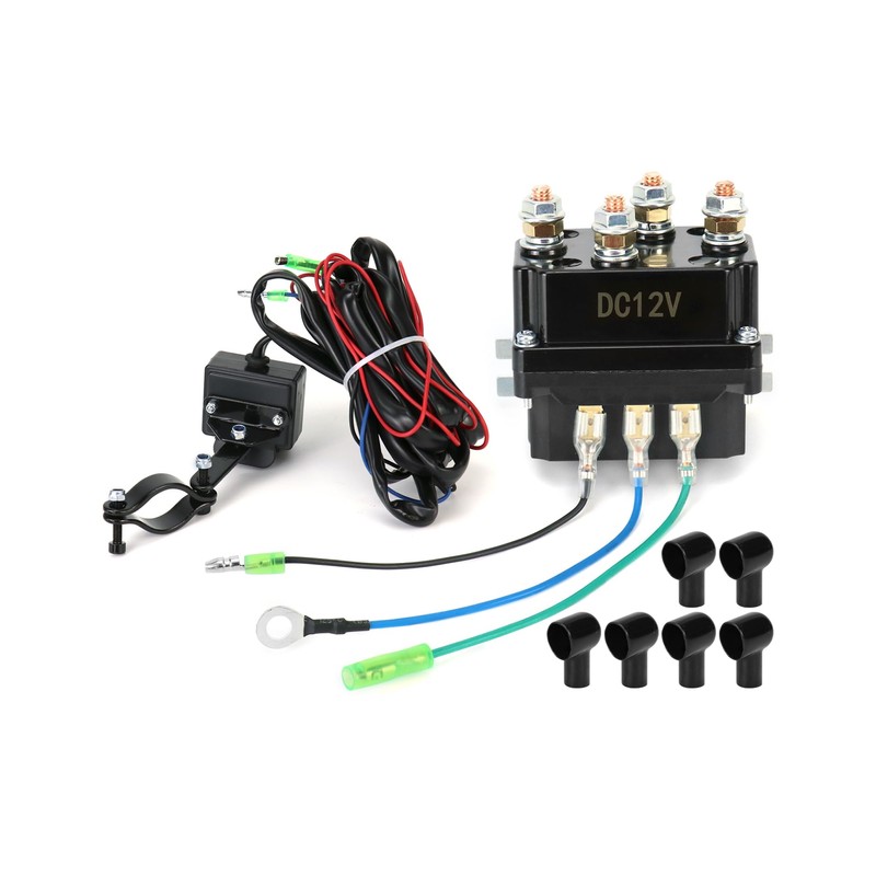 QWORK Universal 12V Solenoid Relay Contactor Winch Rocker Thumb Switch