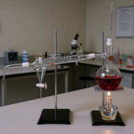 500ml Essential Oil Distillation Kit Borosilicate Glass 24 40 Joint Lab Supplies Set With Alcohol Lamp Ceramic MeshDefault: Default