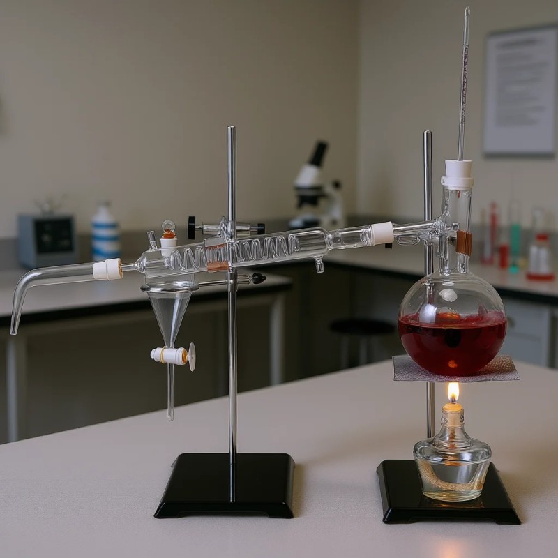 500ml Essential Oil Distillation Kit Borosilicate Glass 24 40 Joint