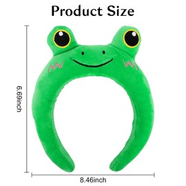 YARIEW Frog Ears Headband Plush Animal Ears Headband Frog Headband Spa Face Wash Headband Cute Ears Head Band Frog Costume Party Hair Accessories for Adult Women Kids