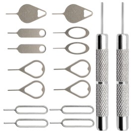 ZukoCert 16 Pieces SIM Card Removal Tool Set, Multi-Functional SIM Ejector Tool, SIM Card Pin, Phone SD Card Removal Tool Key, Universal for Smartphone