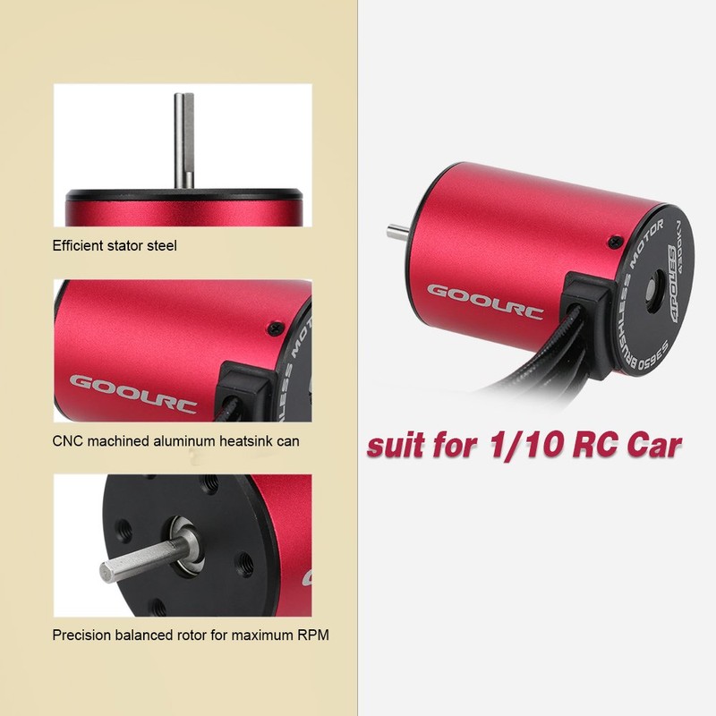 GoolRC S3650 4300KV Sensorless Brushless Motor for 1/10 RC Car