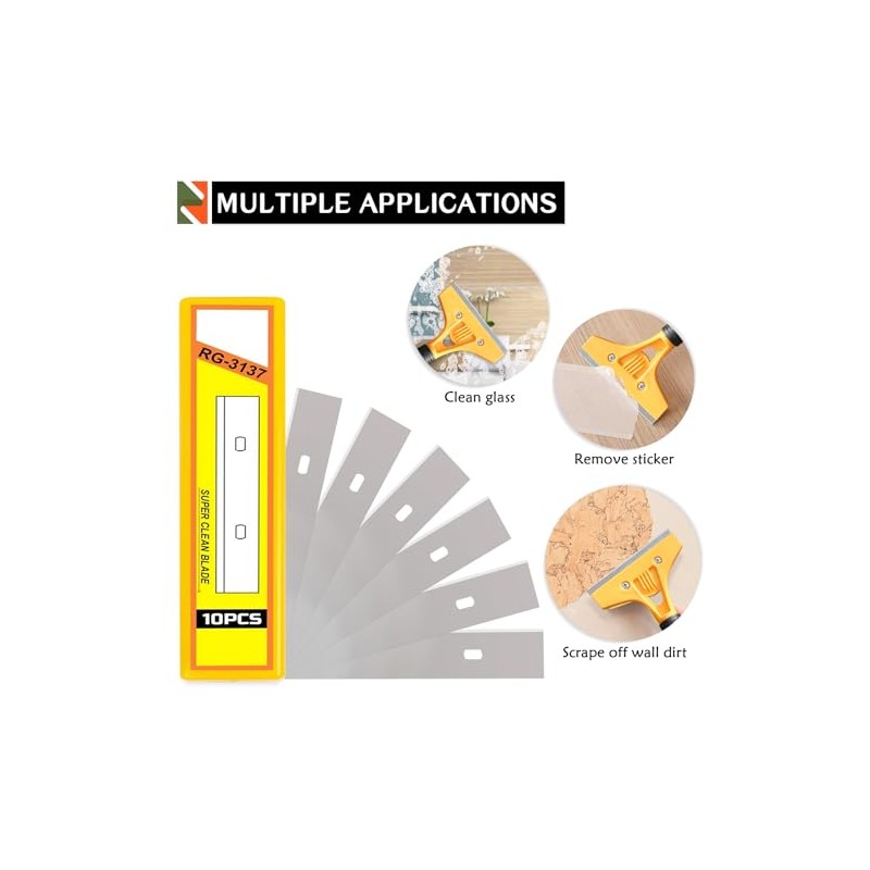 WRAPXPERT 4 Inch Scraper Blades 160 PCS Razor Scraper Blade