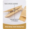 Clothes Pins Wooden Clothespins, 15 PCS Sturdy and Heavy Duty